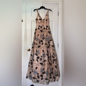 TLC Say Yes to the Prom - Floral Embroidered Maxi Dress